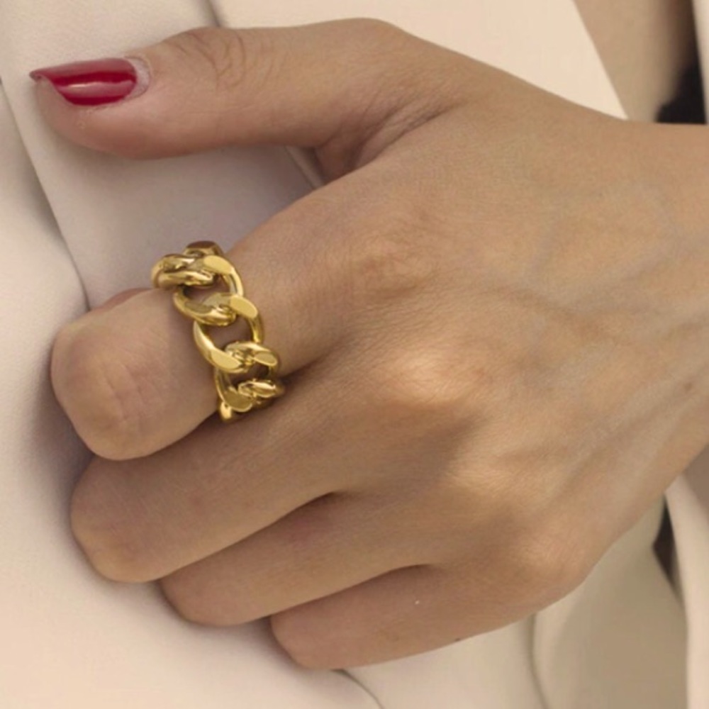 Chunky chain open ring